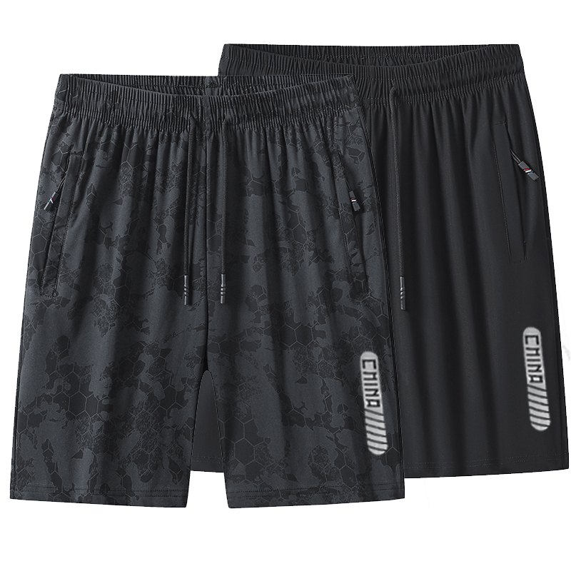8027冰丝短裤 80锦纶20氨纶 迷彩黑/黑 L-8XL