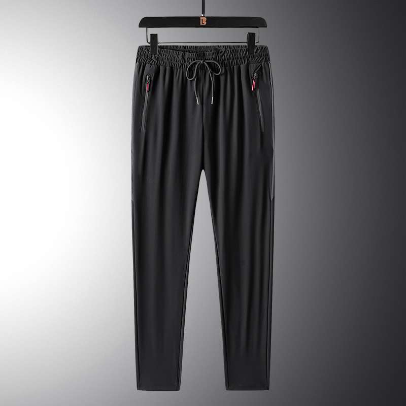 2686冰丝束口散口长裤 80锦纶20氨纶 黑/灰 L-8XL