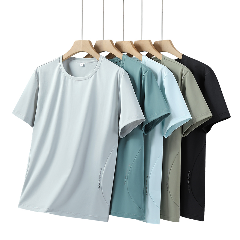 2086冰丝圆领体恤 100聚酯纤维 男款黑/牛仔蓝/灰/浅蓝 M-6XL 女款黑/浅蓝/浅紫/浅粉 M-4XL