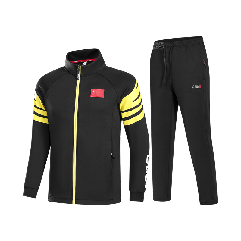 9661国服运动套装 95聚酯纤维5氨纶 长袖白/黑/红 长裤黑 120-7XL