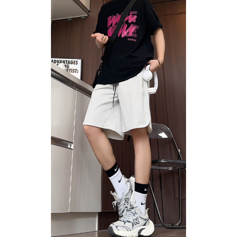 DK9708时尚短裤 100聚酯纤维 白灰/黑/黄/浅紫/湖蓝/西瓜红/紫 M-5XL