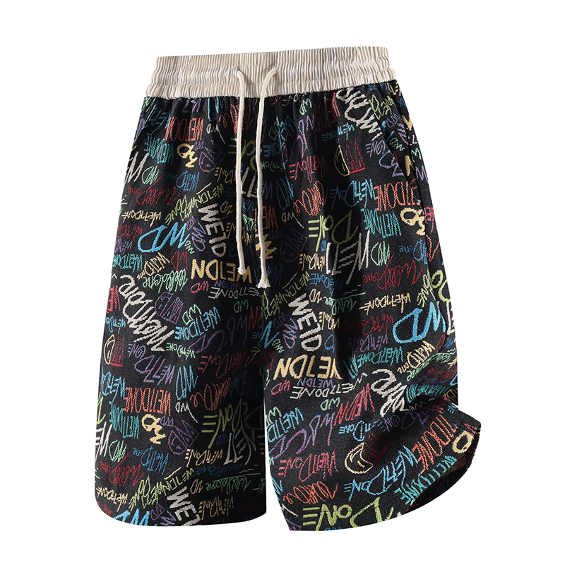 DK2530时尚短裤 11棉71.9聚酯纤维14.8再生纤维2.3其它纤维 卡其/黑 M-4XL