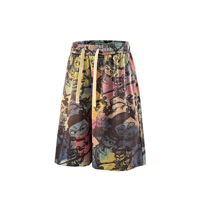 HS022时尚短裤 100聚酯纤维 花色 M-5XL