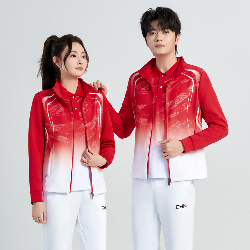 989情侣春秋套装 南韩丝健康布 上衣红/蓝/宝蓝 长裤白/黑 XS-6XL